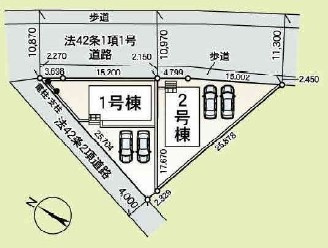 土浦市神立東　第5　新築戸建　1号棟の区画図|区画図です♪