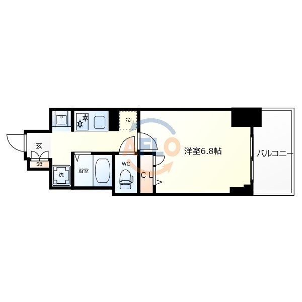 ジュネーゼグラン難波ミラージュの間取り|ジュネーゼグラン難波ミラージュ　間取り