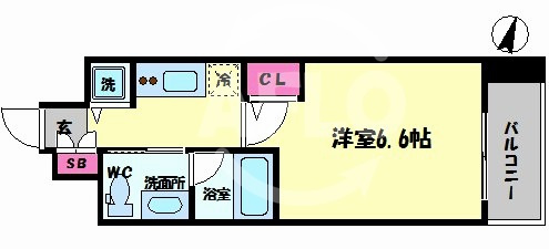 ファーストフィオーレ難波ウエストの間取り|ファーストフィオーレ難波ウエスト　開放感ある間取