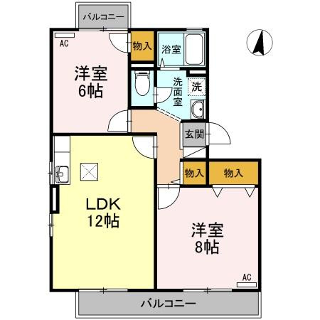 エクシード平野　A棟の間取り