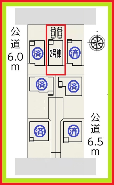 名古屋市北区楠３丁目の新築一戸建の区画図|◇２号棟◇