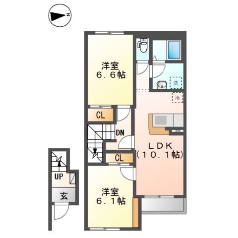 フランドール　タックの間取り