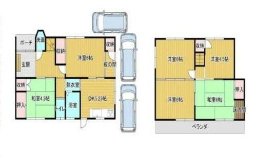 和歌山市直川　中古戸建の間取り
