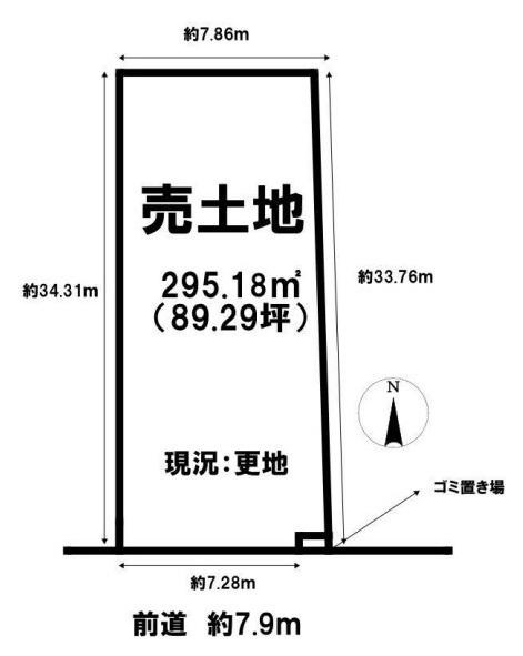 葛城市林堂の売地の土地図