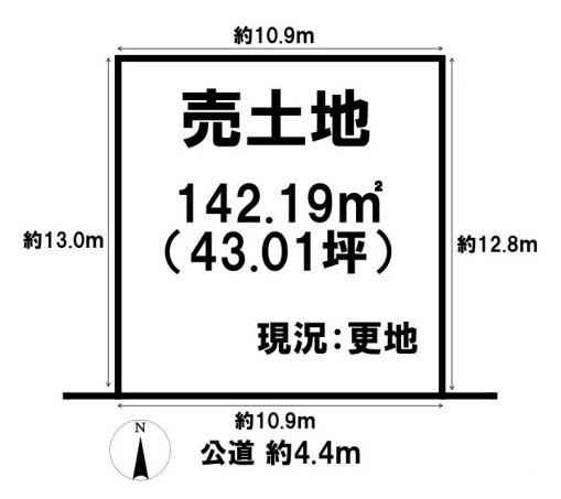 橿原市葛本町の売地の土地図