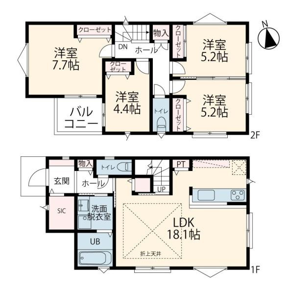 横浜市旭区上川井町の中古一戸建の間取り
