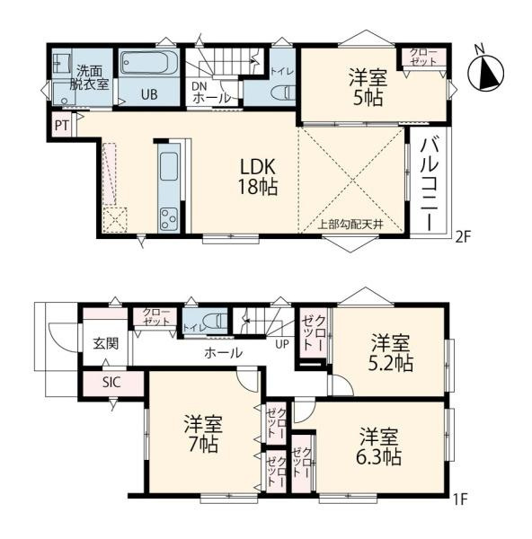 横浜市旭区上川井町の中古一戸建の間取り
