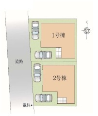 新築一戸建て 川越市霞ヶ関北4丁目の区画図|カースペース２台分(車種によります)