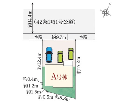 【区画図】 | 島田市御仮屋町　新築戸建　A号棟 | ３台駐車可能！ゆったりスペースで駐車も楽ちん♪