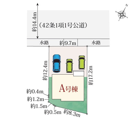 【区画図】 | 島田市御仮屋町　新築戸建　A号棟 | ３台駐車可能！ゆったりスペースで駐車も楽ちん♪