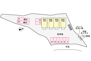 オレンジヴィラージュの駐車場