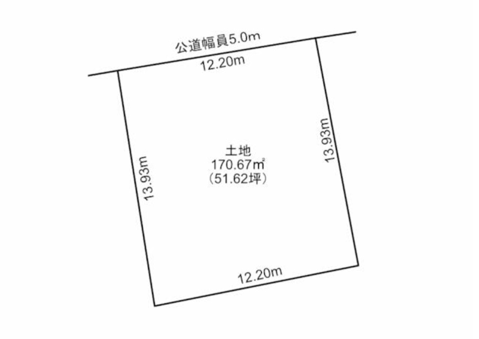 知多郡武豊町字六貫山５丁目　売り土地の区画図