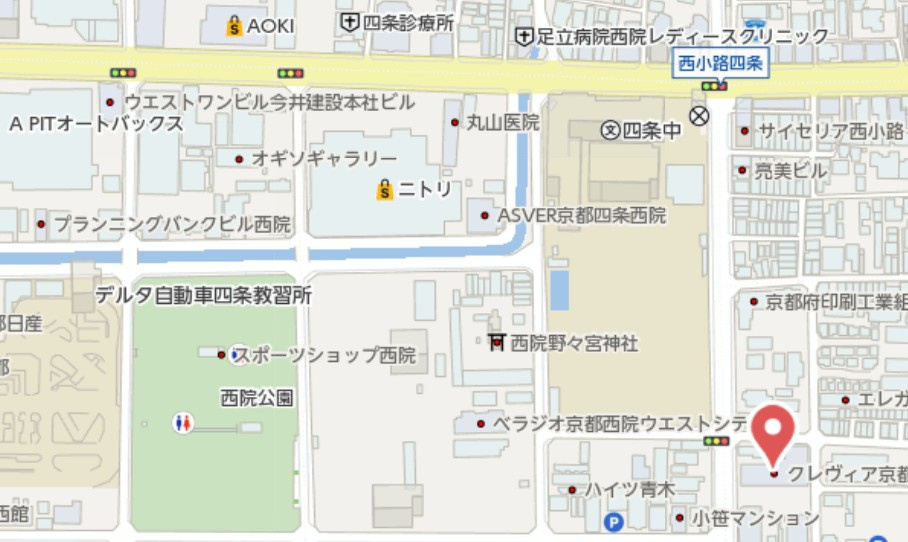 クレヴィア京都西院　3階の地図