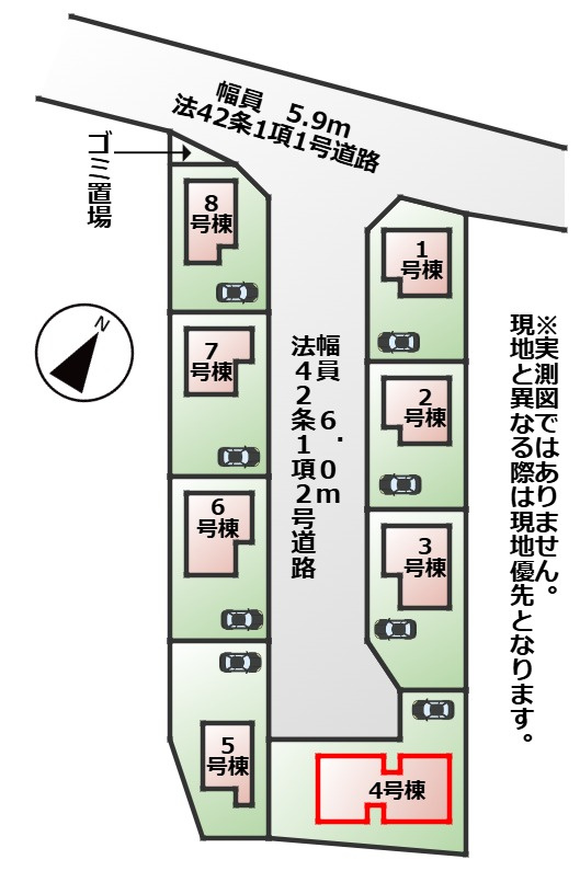 LiveleGarden.S下野市上大領の区画図|【全8棟】各号棟の詳細については、お気軽にお問い合わせください♪