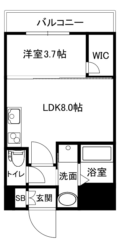 大阪市中央区粉川町の賃貸マンションの間取り