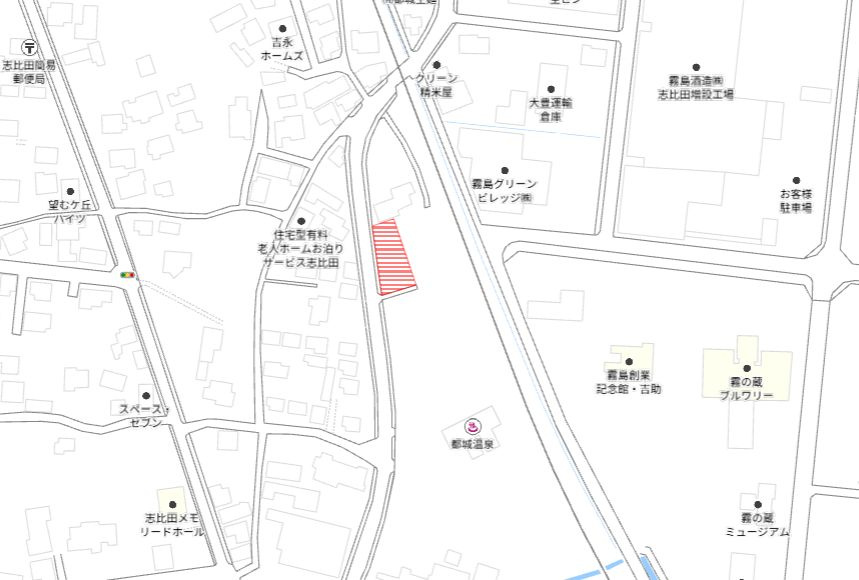 都城市志比田町の売地の土地図
