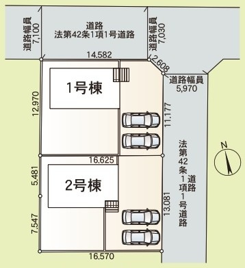 高萩市高萩　第3　新築戸建て　1号棟の区画図|区画図です♪