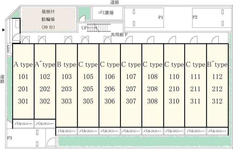 リブリ・アルバ中村公園の区画図