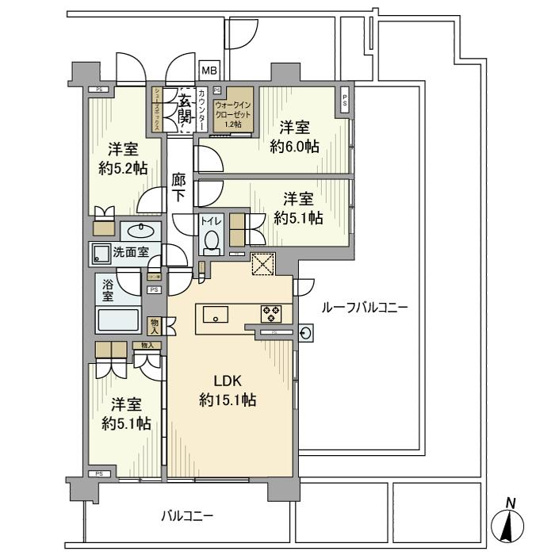 【間取り】 | ヒルズグランデ稲毛パークフロント