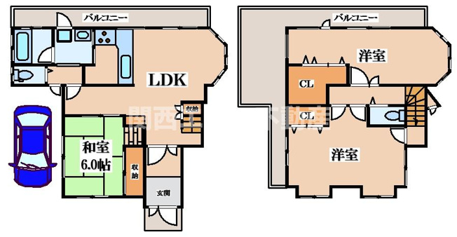 【間取り】 | 東石切町４丁目貸家