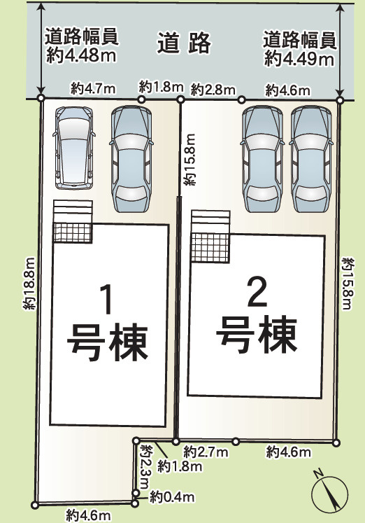 静岡市葵区羽鳥第12　全２棟　１号棟の区画図