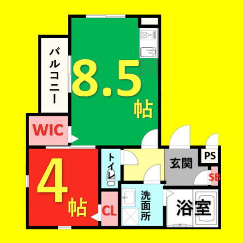 LeoAries　名古屋市賃貸　仲介手数料無料の間取り