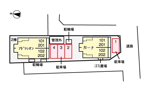 アドラシオンの区画図