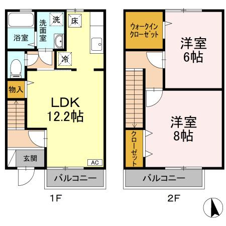 【間取り】 | クレマンティーヌ　B棟