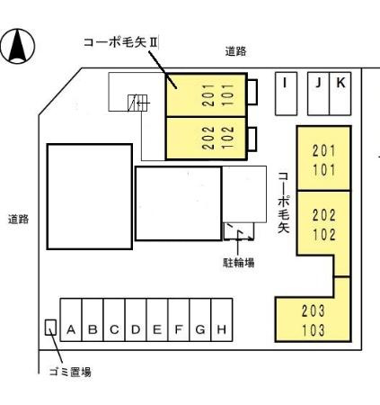 コーポ毛矢の区画図