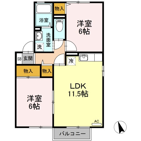 【間取り】 | シャトレアン津高　C棟