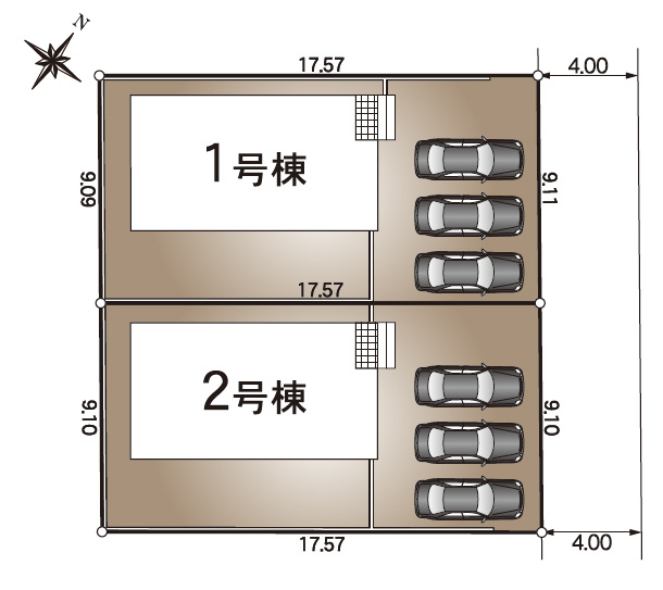 【区画図】 | 一宮市北今字川原7-6『仲介料無料』新築戸建て | 2号棟