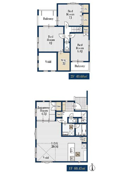 所沢市北秋津　全1棟　新築戸建　MIRASUMOの間取り