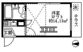 フェリス沼袋の間取り|ロフト付きのワンルームタイプのお部屋☆