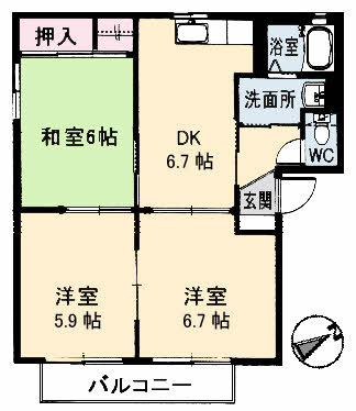 グレイス光B棟の間取り