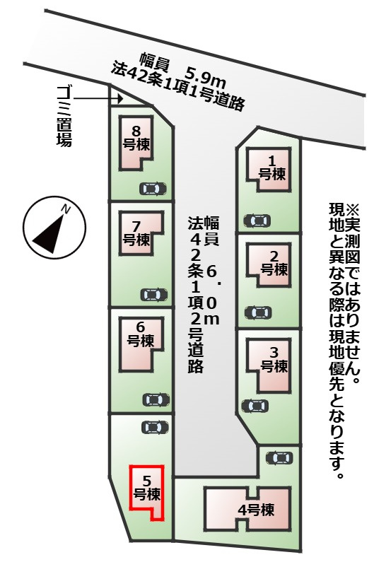 LiveleGarden.S下野市上大領の区画図|【全8棟】各号棟の詳細については、お気軽にお問い合わせください♪