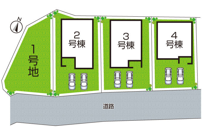 西宮市山口町上山口　第1期　新築一戸建ての区画図|全4区画