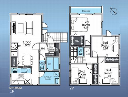 【間取り】 | 【仲介手数料０円】相模原市中央区すすきの町3期　新築一戸建て　 | 相模原市中央区すすきの町3期　新築一戸建て　