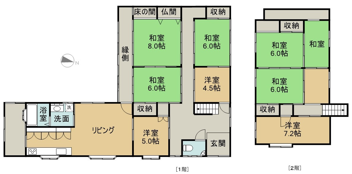 敦賀市堂中古住宅の間取り
