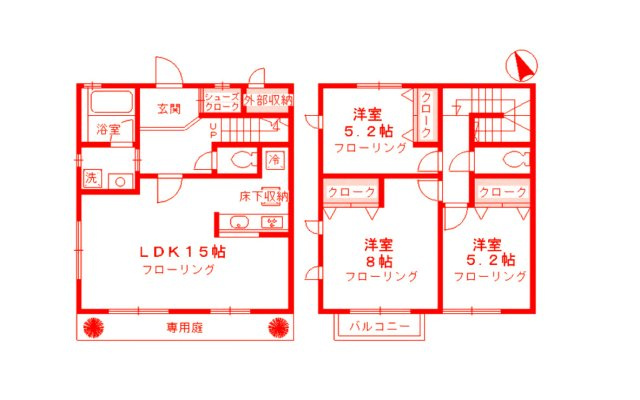 藤沢市下土棚のテラスの間取り
