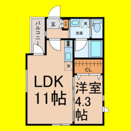 Haqua Sakou　名古屋市賃貸　仲介手数料無料の間取り