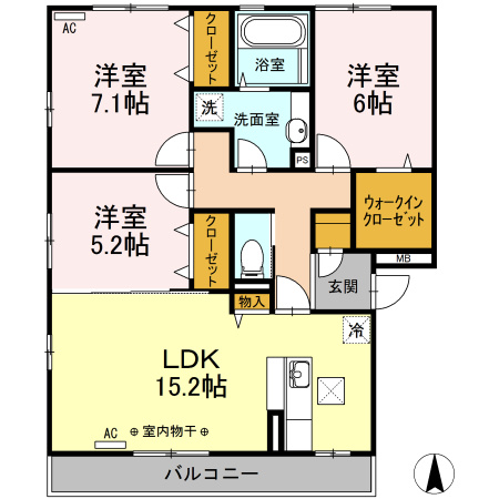 カンパーレ　Ｓの間取り