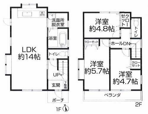 茅ヶ崎市南湖6丁目　中古戸建の間取り