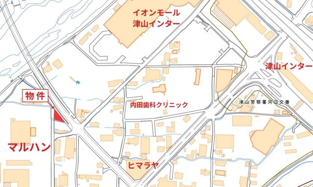津山市河辺 売土地 117坪の地図