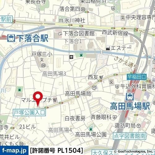 ダイホープラザ高田馬場Ⅱの地図
