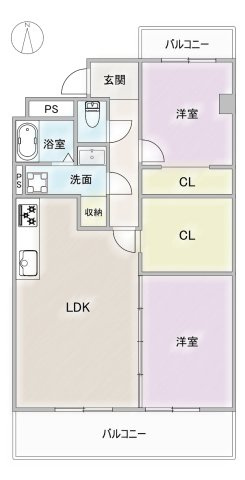 名古屋市名東区亀の井３丁目の中古マンションの間取り