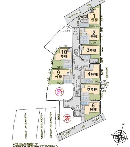【仲介手数料０円】秦野市東田原　新築一戸建て　全10棟の区画図|秦野市東田原　新築一戸建て　全10棟