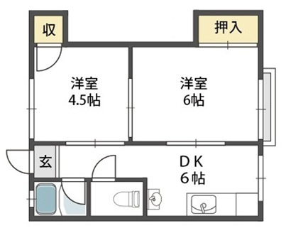ビスタ岸部ハイツＡ棟の間取り