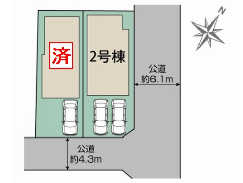 【区画図】 | 【仲介手数料０円】相模原市南区相模台6丁目　新築一戸建て　2号棟　全2棟 | 相模原市南区相模台6丁目　新築一戸建て　全2棟