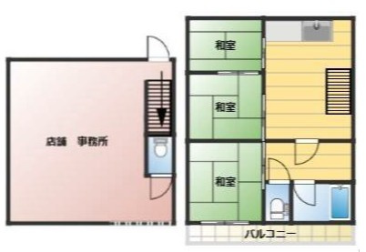 堺市堺区南旅篭町西　貸店舗の間取り