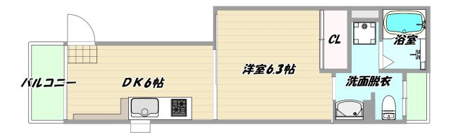 大阪市東淀川区淡路１丁目の賃貸マンションの間取り